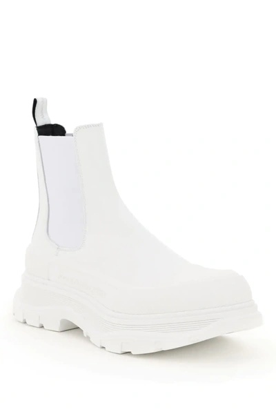 Shop Alexander Mcqueen Tread Sleek Chelsea Boots In White