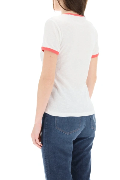 Shop See By Chloé Spring Fruits Print T-shirt In White,light Blue,red