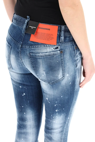 Shop Dsquared2 Jennifer Cropped Jeans In Blue