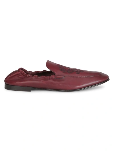 Shop Dolce & Gabbana Men's Ariosto Leather Loafers In Bordeaux