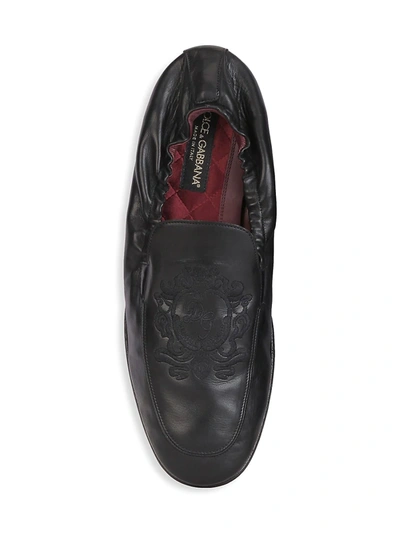 Shop Dolce & Gabbana Men's Ariosto Leather Loafers In Bordeaux
