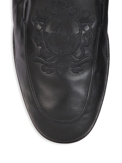 Shop Dolce & Gabbana Ariosto Leather Loafers In Nero Black