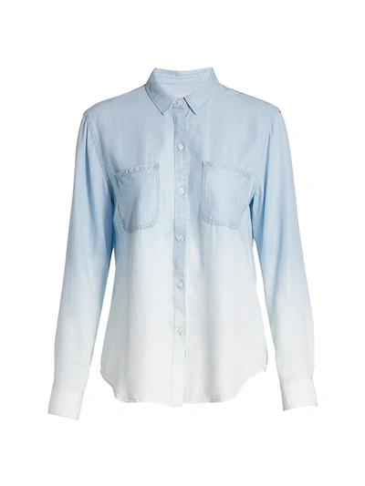 Shop Rails Carter Dip-dye Denim Shirt In Light Blue Wash