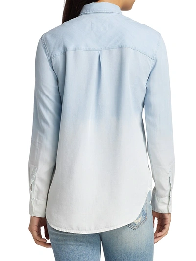 Shop Rails Carter Dip-dye Denim Shirt In Light Blue Wash