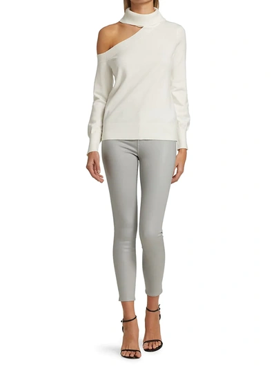 Shop L Agence Margot High-rise Skinny Jeans In Cloud Coated
