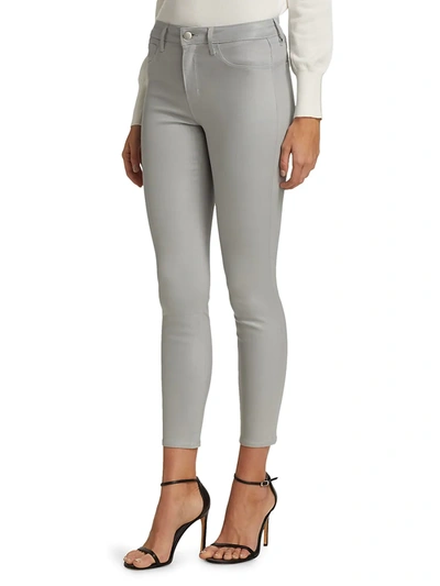 Shop L Agence Margot High-rise Skinny Jeans In Cloud Coated