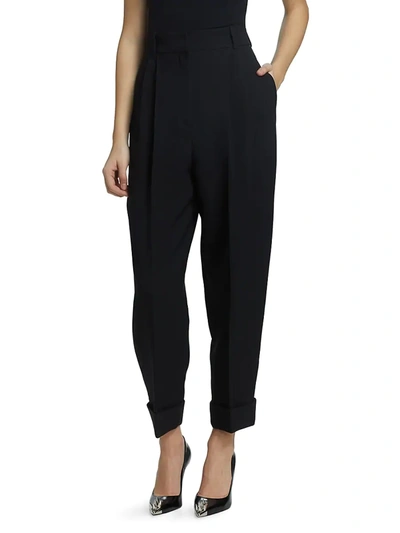 Shop Alexander Mcqueen Military Tapered Trousers In Black