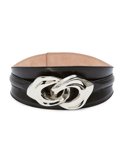 Shop Alexander Mcqueen Sculpt Leather Corset Belt In Black