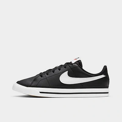 Shop Nike Big Kids' Court Legacy Casual Shoes In Black/white/gum Light Brown
