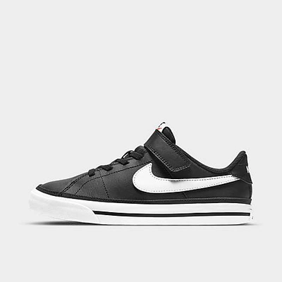 Shop Nike Little Kids' Court Legacy Casual Shoes In Black/white/gum Light Brown