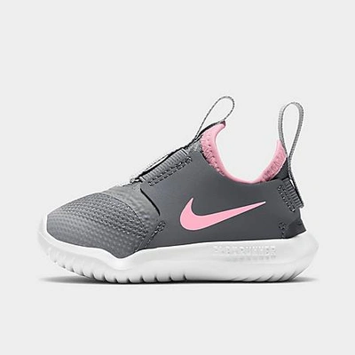 Shop Nike Girls' Toddler Flex Runner Running Shoes In Light Smoke Grey/smoke Grey/white/pink Foam