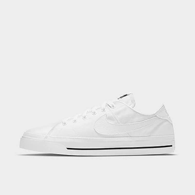 Shop Nike Men's Court Legacy Canvas Casual Shoes In White/black/white