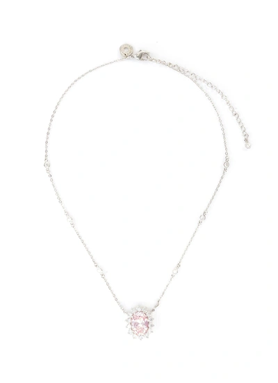 Shop Cz By Kenneth Jay Lane Oval Pendant Cubic Zirconia Necklace In Pink