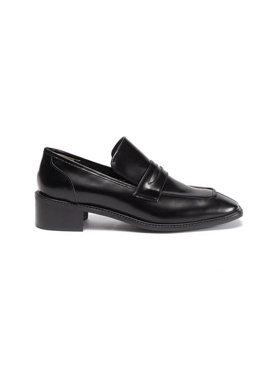 Shop Osoi Derrick' Square Toe Leather Loafers In Black