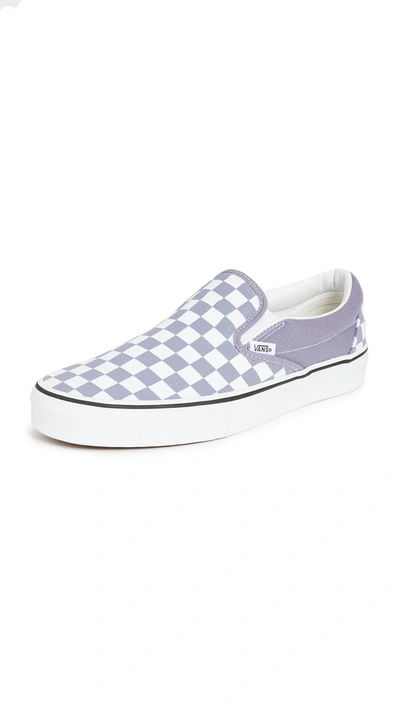 Shop Vans Classic Slip-on Sneakers In Blue Granite/true White