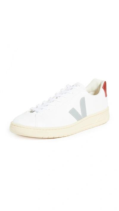 Shop Veja Urca Sneakers In White/oxford Grey/rouille