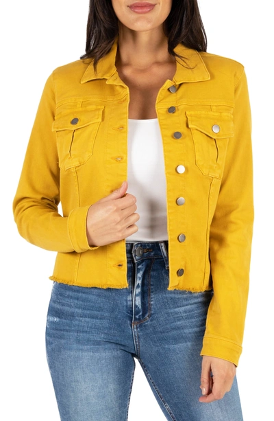 Shop Kut From The Kloth Kara Solid Trucker Jacket In Mustard