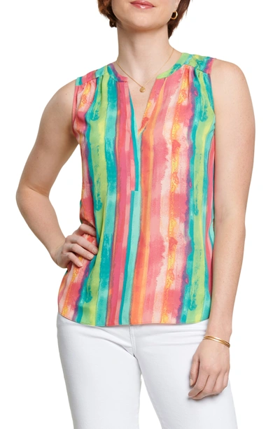 Shop Curves 360 By Nydj Perfect Sleeveless Blouse In Sunset Stripe