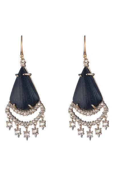 Shop Alexis Bittar 10k Gold Plated Lucite Crystal Drop Earrings In Black
