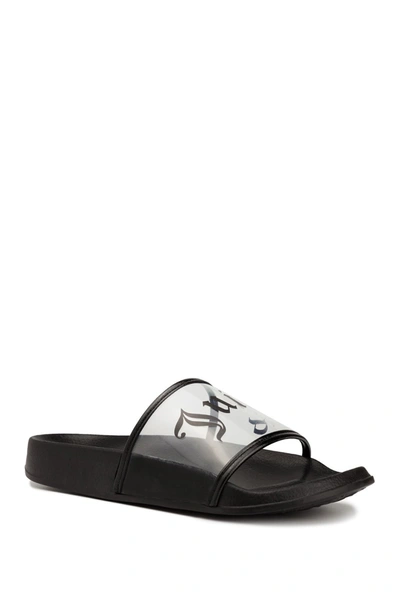 Shop Juicy Couture Lucite Slide Sandal In Clear Lucite/black
