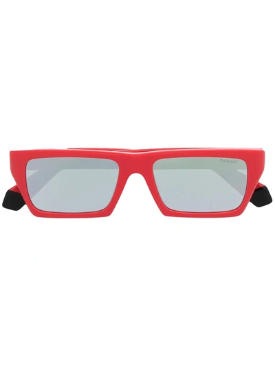 Shop Msgm Square-frame Sunglasses In Red