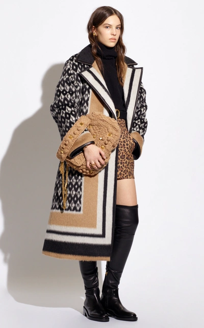 Shop Valentino Women's Wool Coat In Print