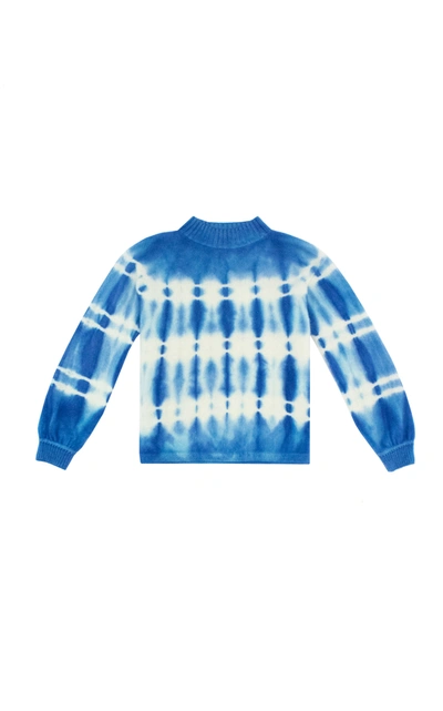 Shop The Elder Statesman Wire Tie-dye Cashmere Sweater In Blue