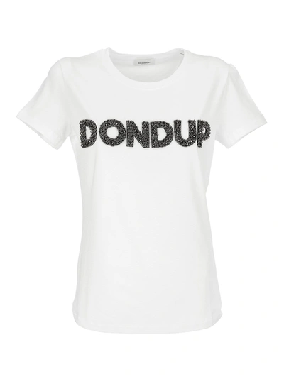 Shop Dondup Slim Stretch Jersey T-shirt In White