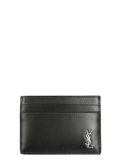 Shop Saint Laurent Monogram Card Holder In Black