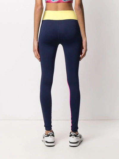 Shop Msgm Colour-block Panelled Leggings In Pink
