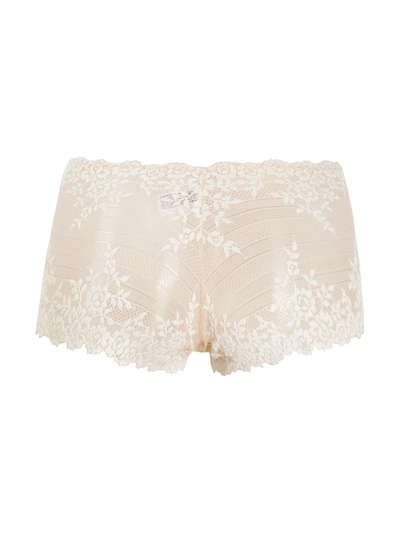 Shop Wacoal Floral Embroidered Boyshort In Nude