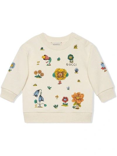 Shop Gucci Freya Hartas Print Sweatshirt In White