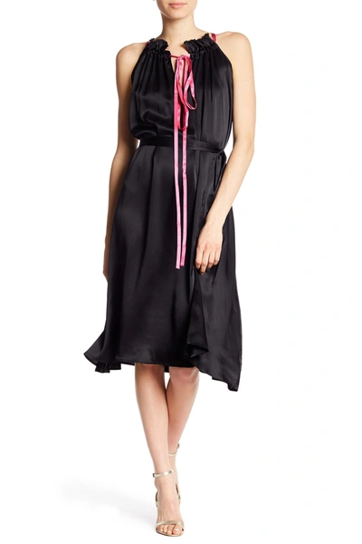 Shop Cynthia Rowley Tie Neck Halter Dress In Black
