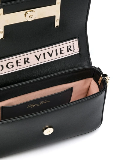 Shop Roger Vivier Tres Vivier Mini Shoulder Bag In Black