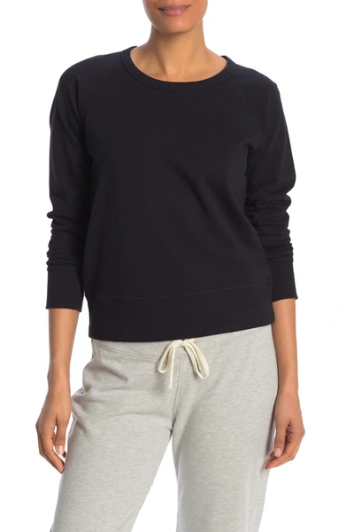 Shop James Perse Crew Neck Knit Sweatshirt In Black