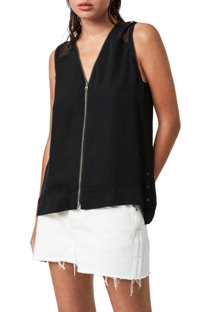 Shop Allsaints Lottie Front Zip Vest In Black