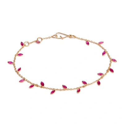 Shop Annoushka Vine Leaf Ruby Bracelet In Gold