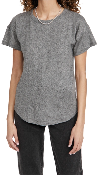 Shop Madewell Whisper Cotton Rib Crewneck Tee Heather Iron