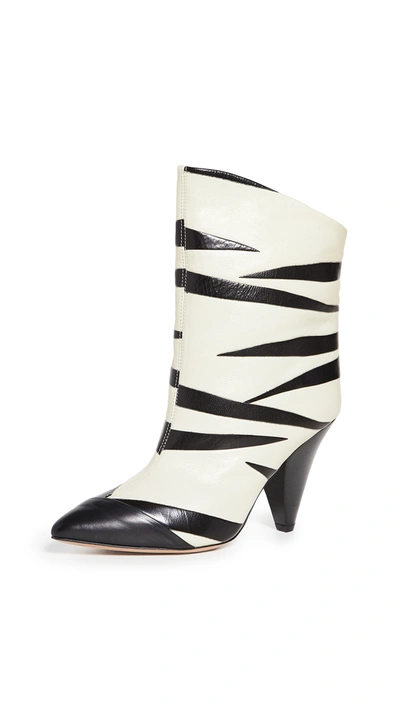 Shop Isabel Marant Leebu Booties In White/black