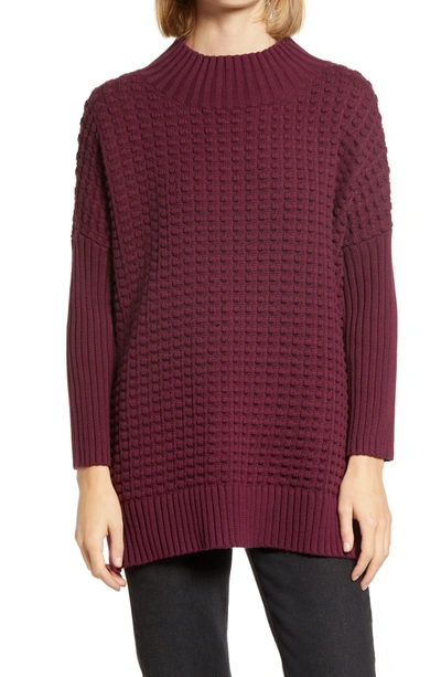 Shop French Connection Mozart Popcorn Cotton Sweater In Berry Blush
