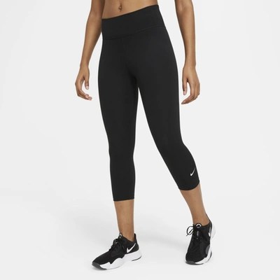 Shop Nike Women's One Mid-rise Capri Leggings In Black