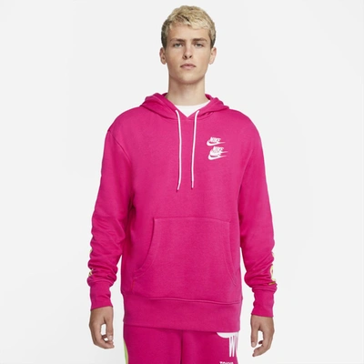 Shop Nike Sportswear Pullover French Terry Men's Hoodie In Fireberry