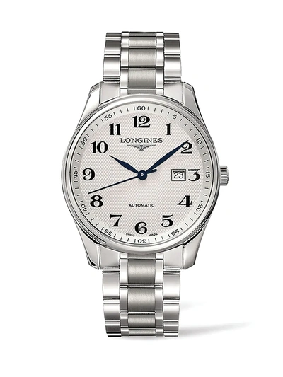 Shop Longines Master Collection 42mm Automatic Stainless Steel Bracelet Watch In Neutral