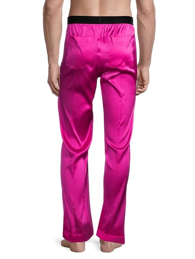 Shop Tom Ford Men's Stretch-silk Pajama Pants In Hot Pink
