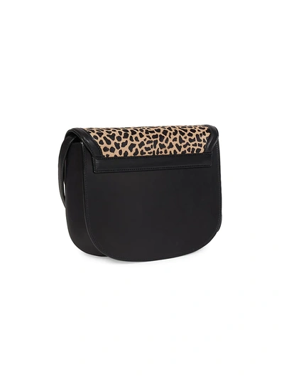 Shop Saint Laurent Kaia Giraffe-print Pony Hair Saddle Bag In Natural