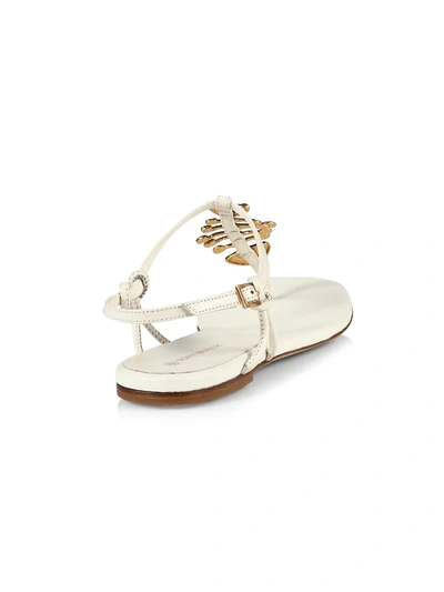 Tory Burch Capri Fish-embellished Leather Thong Sandals In New Ivory |  ModeSens