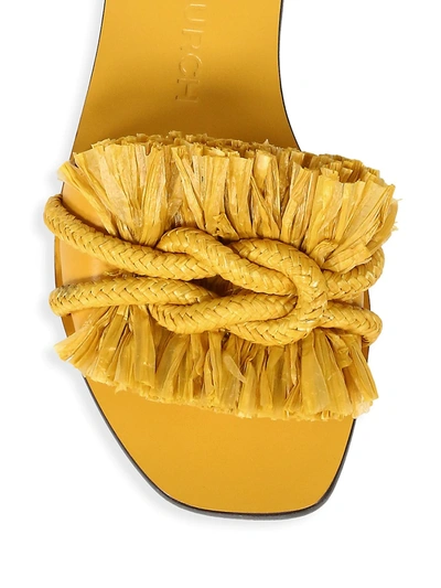 Shop Tory Burch Rope Fringe Leather Slides In Golden Cre