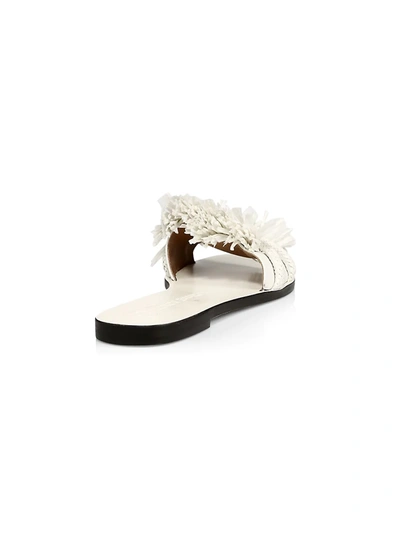 Shop Tory Burch Women's Rope Fringe Leather Slides In New Ivory