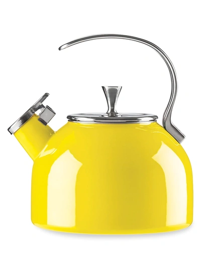 Shop Kate Spade X Lenox All In Good Taste Whistle Kettle In Yellow