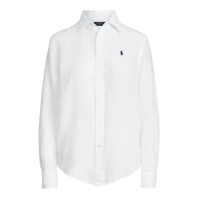 Shop Ralph Lauren Relaxed Fit Linen Shirt In White